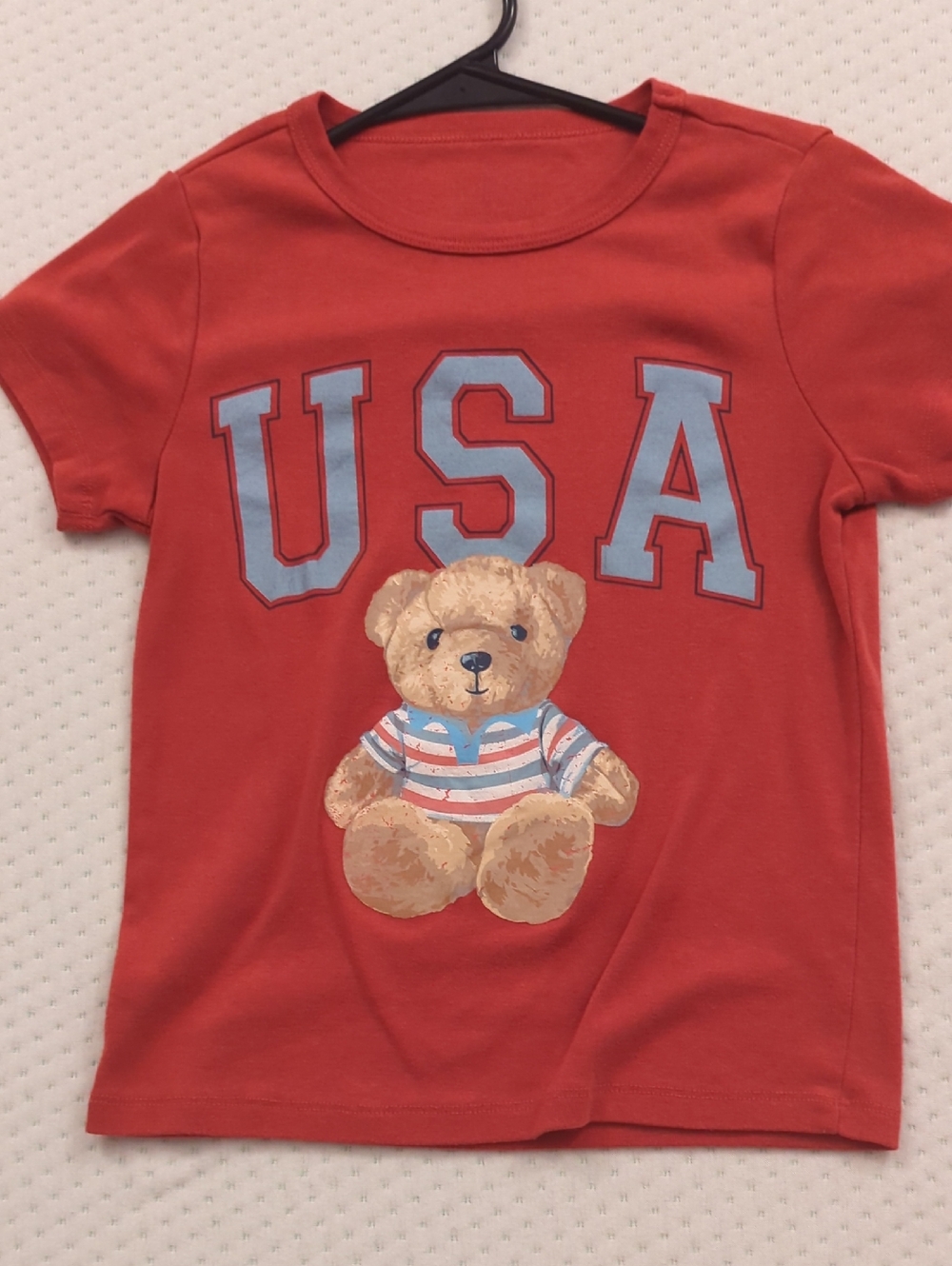 Red USA Teddy Bear Graphic Tee